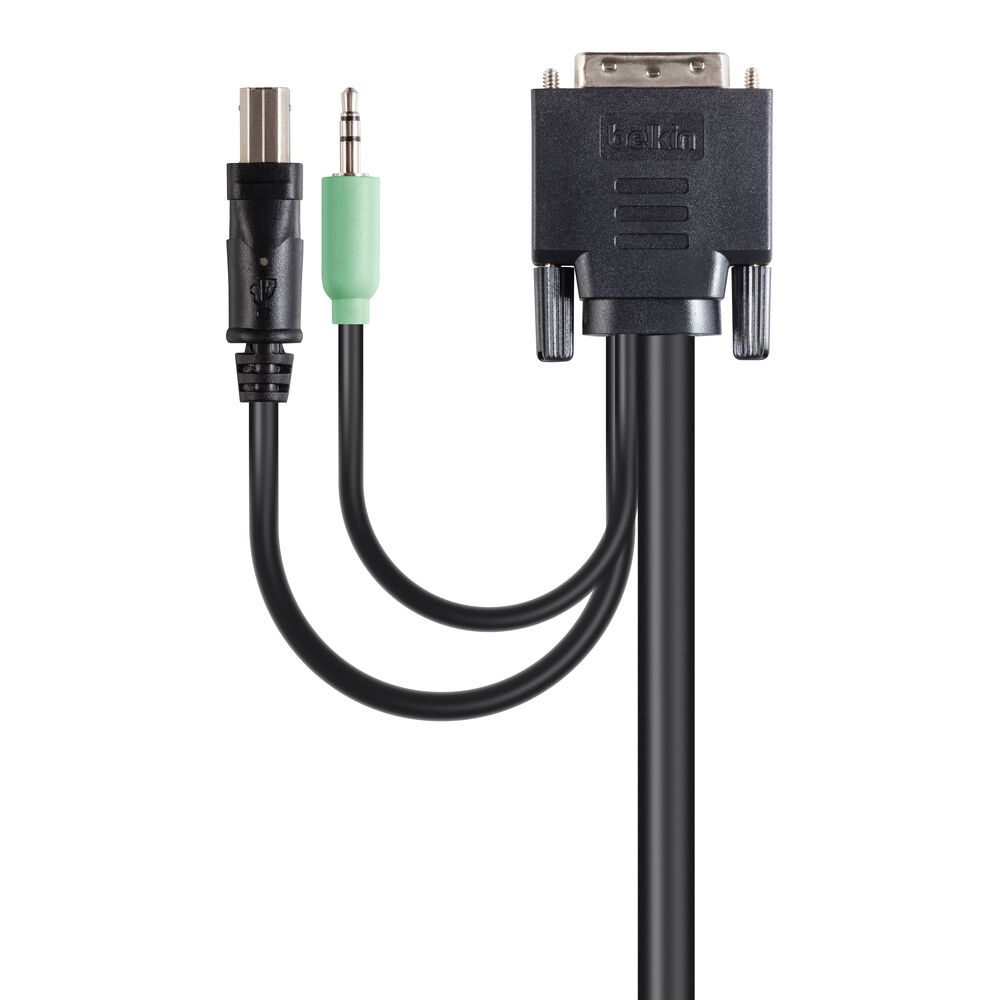 TAA DVI/USB/AUD SKVM CBL, DVI-D M/M; USB A/B, 10', Black, hi-res